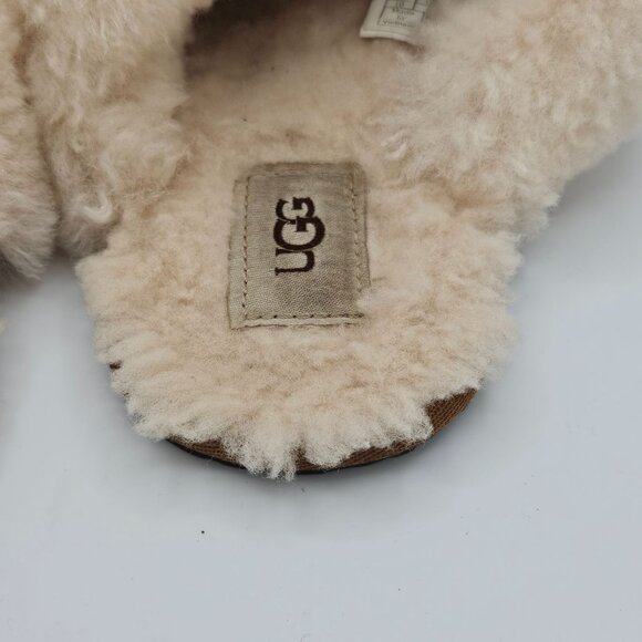 Womens UGG Scuffette II Chestnut Sheepskin & Suede Slippers Size 10 - Picture 4 of 7